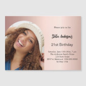 Rose Gold Foto Arch Geburtstag Magneteinladung (Vorderseite)