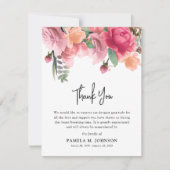 Rose Gold Foto Beileid Dankeskarte (Vorderseite)