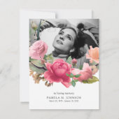 Rose Gold Foto Beileid Dankeskarte (Rückseite)