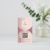 Rose Gold Foto Bogen QR-Logo-Prämie Visitenkarte (Stehend Vorderseite)