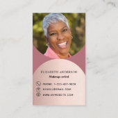 Rose Gold Foto Bogen QR-Logo-Prämie Visitenkarte (Rückseite)