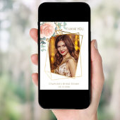 Rose Gold Foto Brautparty danke Karte