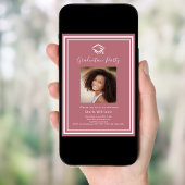 Rose Gold Foto Cap Graduation Party Einladung