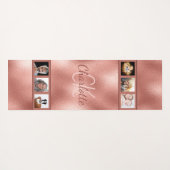 Rose Gold Foto Collage Monogramm Yogamatte (Rückseite (Horizontal))