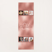 Rose Gold Foto Collage Monogramm Yogamatte (Rückseite)