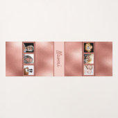 Rose Gold Foto Collage Name elegant Yogamatte (Rückseite (Horizontal))