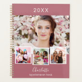 Rose Gold Foto Collage Termine 2026 Planer (Vorderseite)