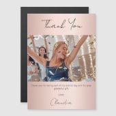 Rose Gold Foto Dank Magnetkarte (Vorne/Hinten)