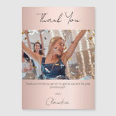 Rose Gold Foto Dank Magnetkarte (Vorderseite)