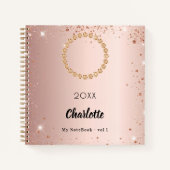 Rose Gold Foto Diamanten Glitzer Notizblock (Vorderseite)