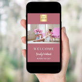 Rose Gold Foto Firmenlogo Seminar willkommen Poster