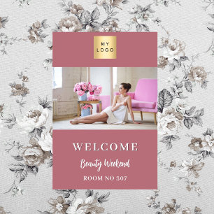 Rose Gold Foto Firmenlogo Seminar willkommen Poster