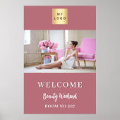 Rose Gold Foto Firmenlogo Seminar willkommen Poster (Vorne)