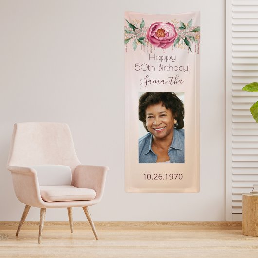 Rose Gold Foto Glitzer Banner