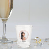Rose Gold Foto Glitzer Namensskript Schnapsglas
