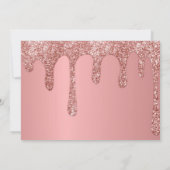 Rose Gold Foto Glitzer Tropfen Quinceanera Save The Date (Rückseite)