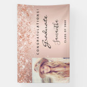 Rose Gold Foto Graduierungsparty Banner (Vertikal)
