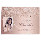 Rose Gold Foto Große Geschenktüte (Rückseite)