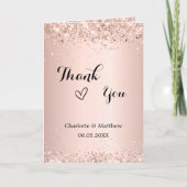 Rose Gold Foto Hochzeit danke Karte (Vorderseite)