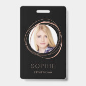 Rose Gold Foto & Name Ausweis (Vorderseite)
