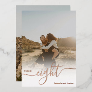 Rose Gold Foto ombre Chart Hochzeit Tischnummer