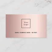 Rose Gold Foto QR-Code Visitenkarte (Vorderseite)