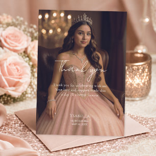 Rose-Gold-Foto-Quinceañera-Feier Dankeskarte