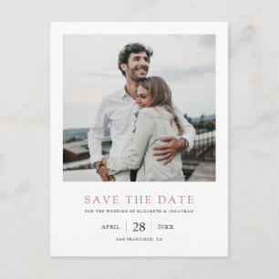 Rose Gold Foto Save the Date Hochzeit Einladungspostkarte