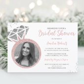 Rose Gold Foto Sparkring Brautparty Einladung