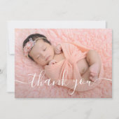 Rose Gold Foto Vielen Dank für Ihr Baby Dusche Bab Dankeskarte (Vorderseite)