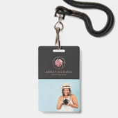 Rose Gold Fotograf Logo | Foto Ausweis (Vorderseite mit Lanyard)