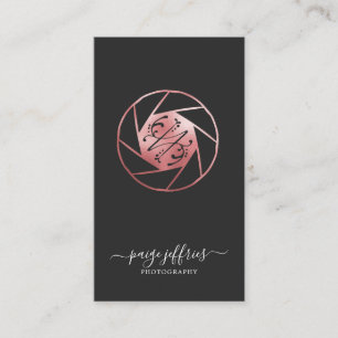 Rose Gold Fotograf Logo Visitenkarte