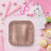 Rose Gold Found Glitzer Girly Glam Pappteller (Party)