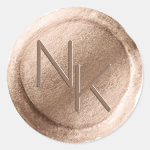 Rose Gold Fox Wax Umschlag Aufkleber Monogram Stic