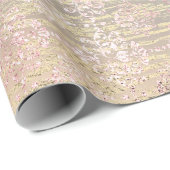 Rose Gold Foxier Metallic Damask Wood Pink Royal Geschenkpapier (Rolleneckpunkt)