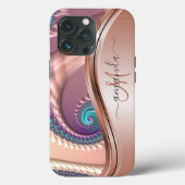 Rose Gold Fraktal Handgeschriebene Kalligrafie Case-Mate iPhone Hülle (Rückseite)