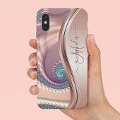 Rose Gold Fraktal Handgeschriebene Kalligrafie Case-Mate iPhone Hülle
