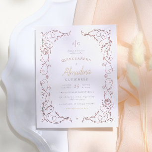 Rose Gold Frame Elegantes Quinceñera Foto