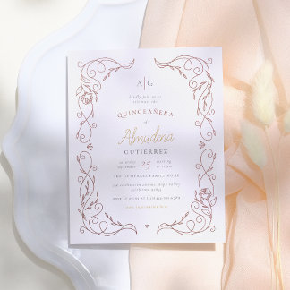 Rose Gold Frame Elegantes Quinceñera Foto