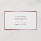 Rose Gold Frame Minimalistisch Makeup Haarbylist Visitenkarte (Rückseite)