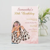 Rose Gold Frau Geburtstag Einladung (Stehend Vorderseite)