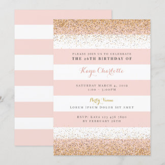 Rose Gold Frauen zum Geburtstag Einladung