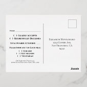 Rose Gold Frills & Navy auf White Wedding RSVP Folie Einladungspostkarte (Rückseite)