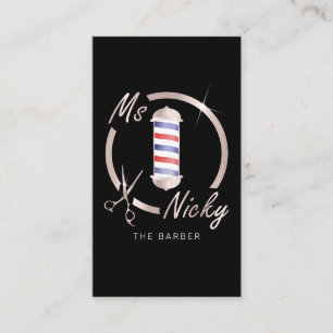 Rose Gold Friseurin Nicky The Barber Visitenkarte