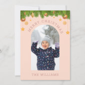 Rose Gold Frohe Weihnachten Custom One Foto (Vorderseite)