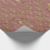 Rose Gold Frohe Weihnachten Elegantes Skriptmuster Geschenkpapier (Ecke)