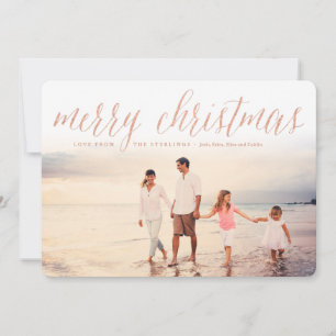 Rose Gold Frohe Weihnachts-Script-Weihnachtskarte Feiertagskarte