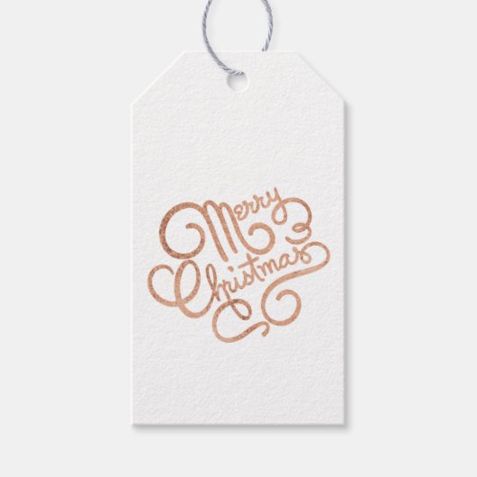 Rose Gold Frohe Weihnachtsgeschenke Tag Geschenkanhänger (Vorderseite)