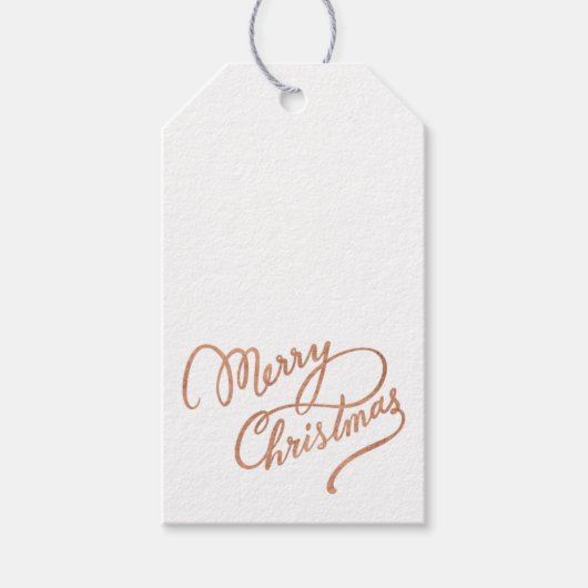 Rose Gold Frohe Weihnachtsgeschenke Tag Geschenkanhänger (Vorderseite)
