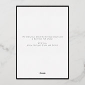 Rose Gold Frohe Weihnachtsschrift 3 Foto Collage Folien Feiertagskarte (Rückseite)